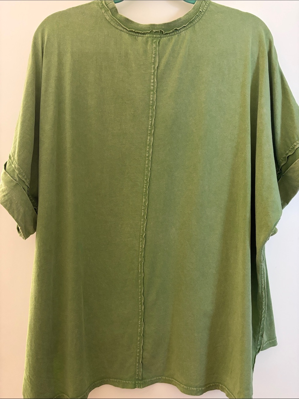 Easel Olive Green Floral Applique Tee - Picture 3 of 5